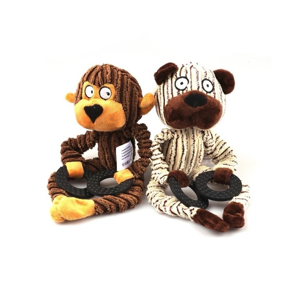 Eco-friendly, hemp made, Monkey or Bear rope toys for doggies.